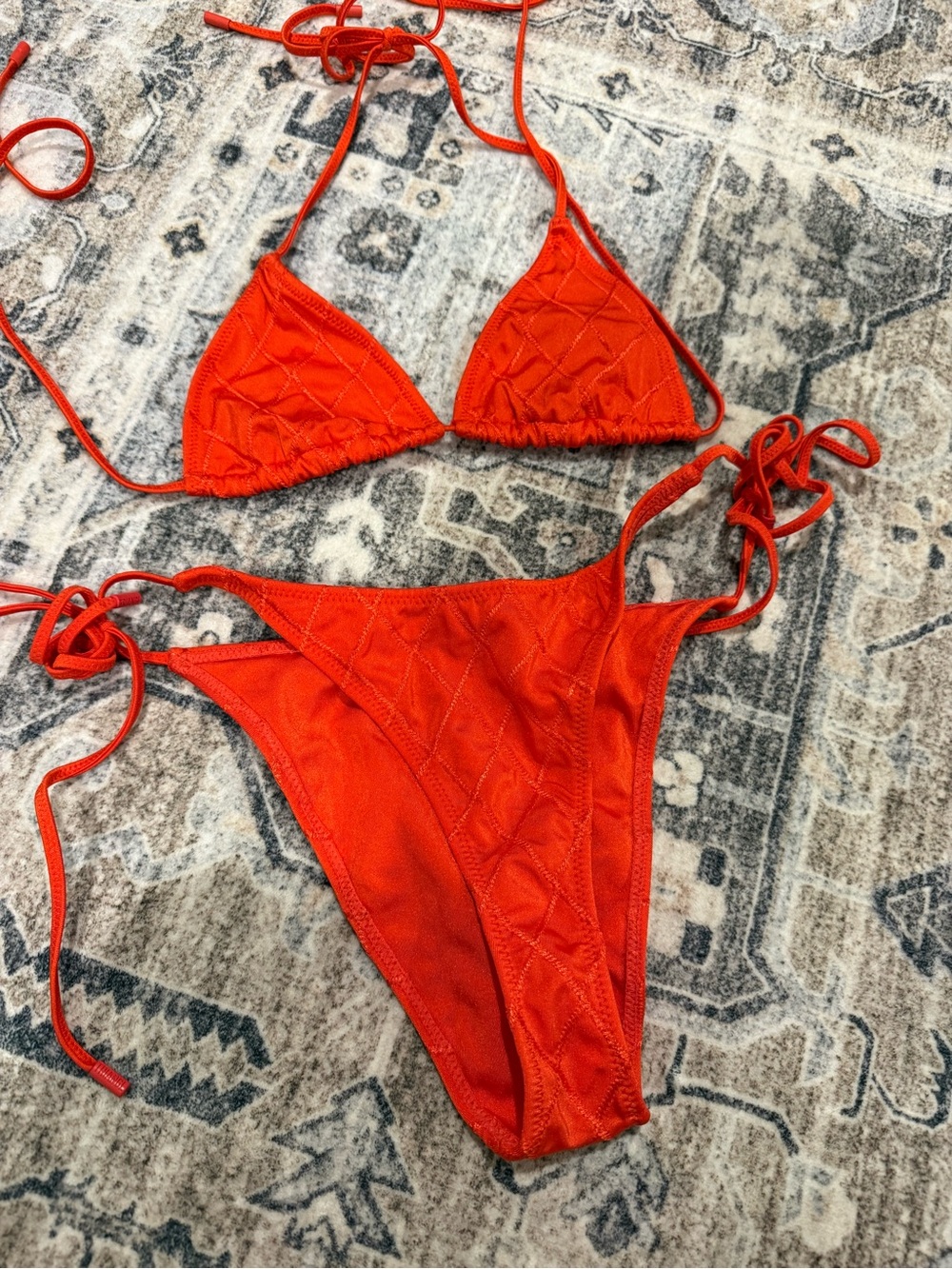 triangl swimwear Bright Red Tie-Side Triangle Bikini